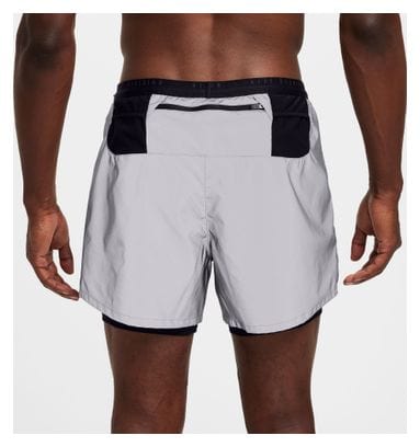 Heren Nike Dri-Fit Running Division Reflecterende Witte 2-in-1 Short