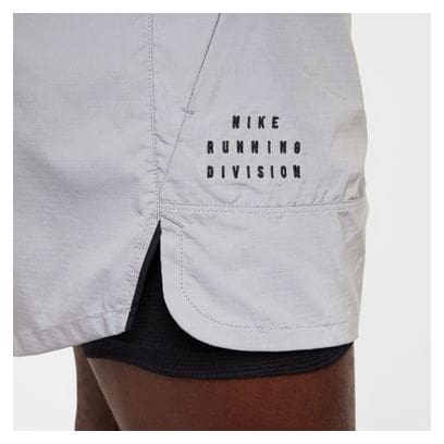 Heren Nike Dri-Fit Running Division Reflecterende Witte 2-in-1 Short