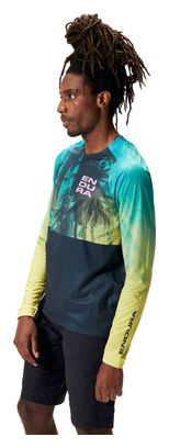 Maillot Manches Longues Endura Tropical LTD Bleu/Jaune