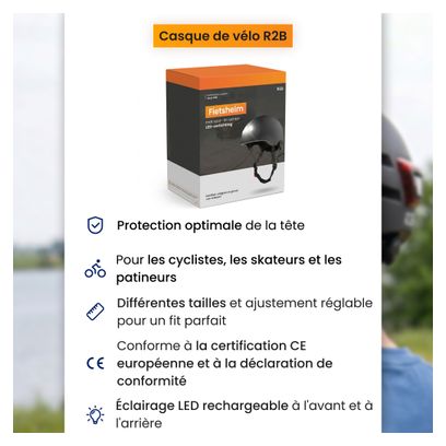Casque vélo adulte R2B éclairage LED - Casque vélo Dames / Hommes Vélo électrique