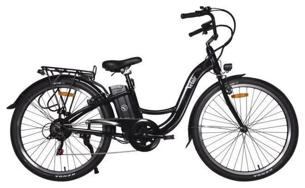 Velo electrique 28 Velair Shimano 6 Vitesses Freins a patins Autonomie 60 km Cadre aluminium Noir Alltricks