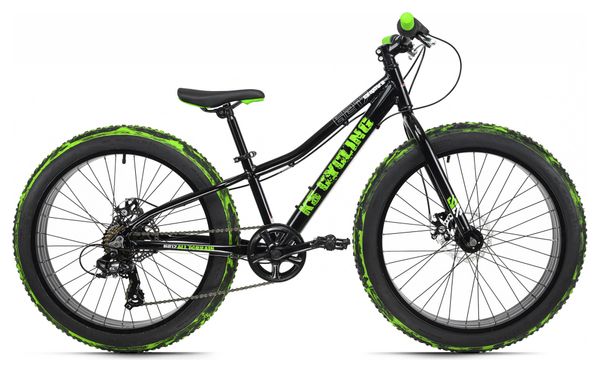 VTT Ado Fatbike 24 Crusher Cadre en aluminium noir vert TC 30 cm KS Cycling Alltricks