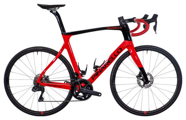 Producto renovado - Bicicleta de carretera Pinarello Prince T700 Shimano Ultégra DI2 12V Rojo/Negro Brillante 2022