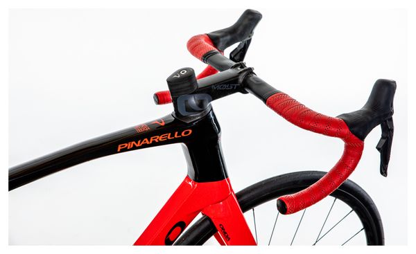 Producto renovado - Bicicleta de carretera Pinarello Prince T700 Shimano Ultégra DI2 12V Rojo/Negro Brillante 2022