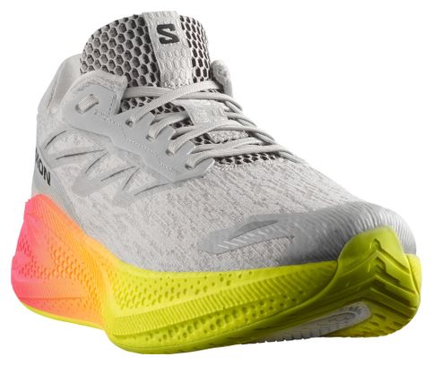 Salomon Aero Glide 4 Gradient Laufschuhe für Herren, grau/gelb/rosa