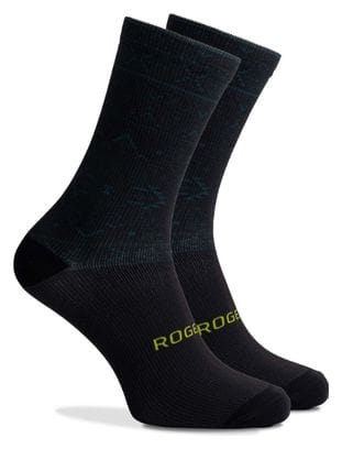 Chaussettes Velo Rogelli Aztec - Homme - Noir/Bleu/Lime