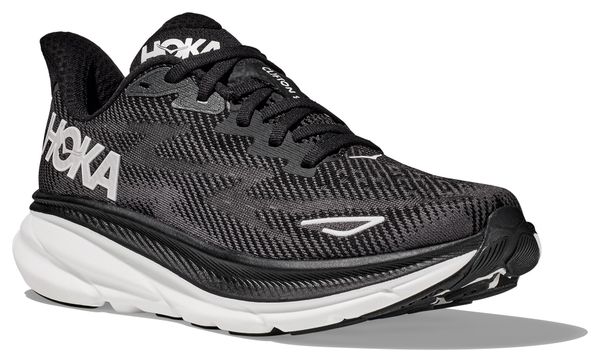 Chaussures Running Hoka Clifton 9 Large Noir/Blanc Homme