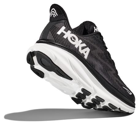 Chaussures Running Hoka Clifton 9 Large Noir/Blanc Homme