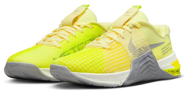 Nike Metcon 8 Yellow Grey Women's Cross Training Shoe