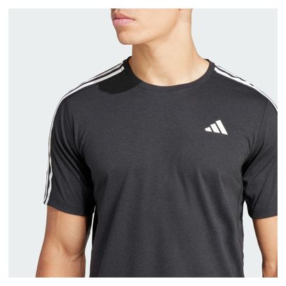 T-shirt adidas Own The Run 3 bandes Noir Homme