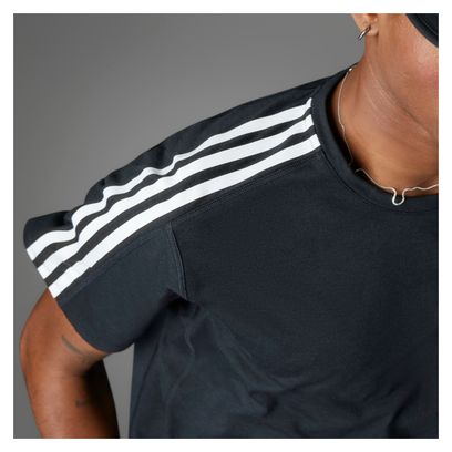 T-shirt adidas Own The Run 3 bandes Noir Homme