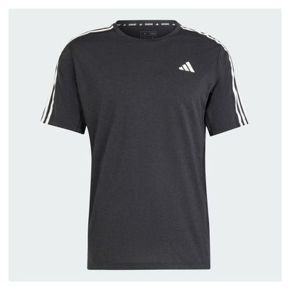 T-shirt adidas Own The Run 3 bandes Noir Homme