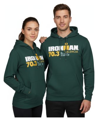Felpa con cappuccio verde Ironman 70.3 Valencia