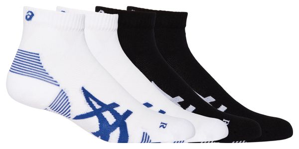 2 paar Asics Cushion Run Quarter Socks White/Black