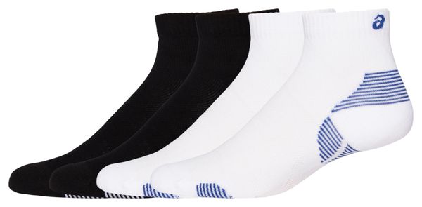 2 paar Asics Cushion Run Quarter Socks White/Black