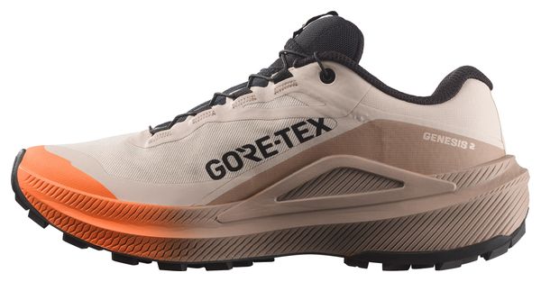 Salomon Genesis 2 GTX Women's Trail Running Shoes - Beige/Orange