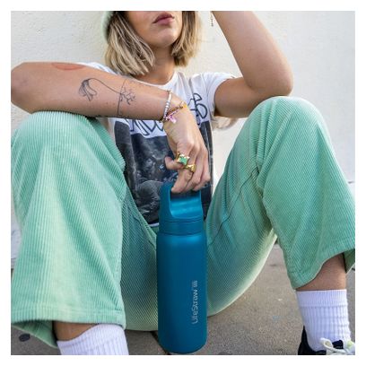 Bouteille Filtrante LifeStraw Go Series, Acier Inoxydable, 24 Oz, Polar White