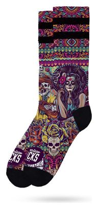 Día de los Muertos - Chaussettes Graphiques Techniques Coolmax - Cyclisme  Running et Sport