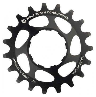 Pignone Wolf Tooth in alluminio per velocità singola Nero