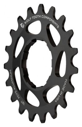 Pignone Wolf Tooth in alluminio per velocità singola Nero