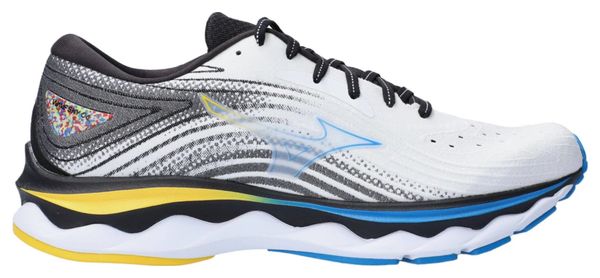 Chaussures de Running Mizuno Wave Sky 6 Blanc Jaune Bleu