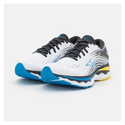 Chaussures de Running Mizuno Wave Sky 6 Blanc Jaune Bleu