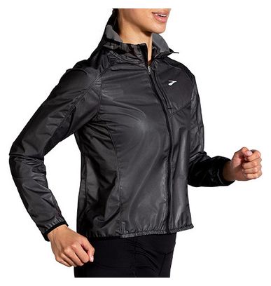 Brooks Women's All Altitude Black Water Repellent Windbreaker Jacket
