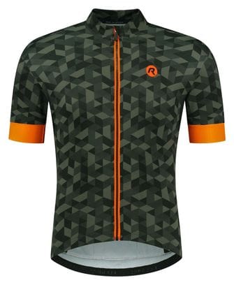 Maillot Manches Courtes Velo Rogelli Rubik - Homme - Vert/Orange