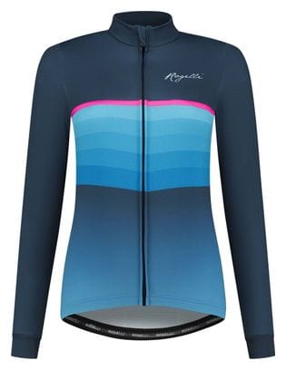 Maillot Manches Longues Velo Rogelli Impress II - Femme - Bleu/Rose