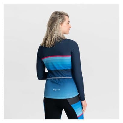 Maillot Manches Longues Velo Rogelli Impress II - Femme - Bleu/Rose