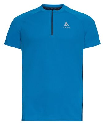 Odlo Axalp Trail 1/2 Zip Short Sleeve Jersey Blauw