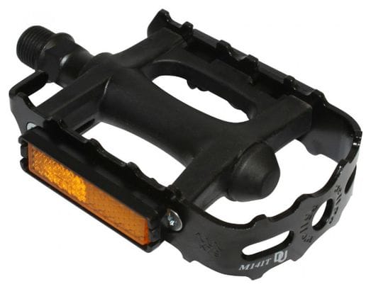 PEDALE VTT NEWTON RESINE NOIR CAGE ACIER NOIR 9-16  ROULEMENT DU (PAIRE)