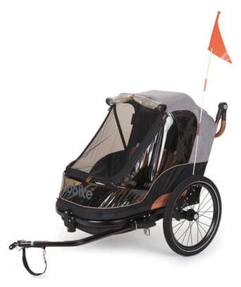 Remorque/poussette enfant bobike moobe gris charge maxi 44kg