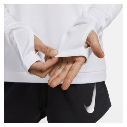 Haut manches longues 1/2 Zip Nike Dri-FIT Swoosh Femme Blanc