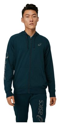 Asics Big Logo Hoodie Blau Grau