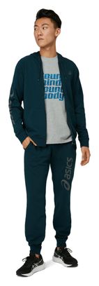 Asics Big Logo Hoodie Blue Grey