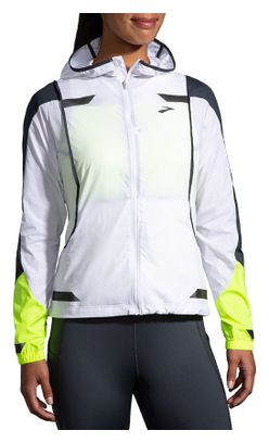Brooks Run Visible Convertible Windbreaker Jacket White Women's