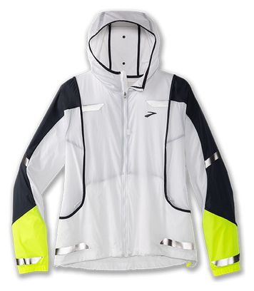 Brooks Run Visible Convertible Windbreaker Jacket White Women's