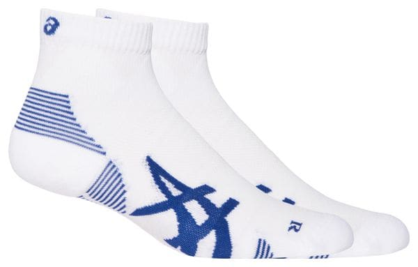 2 paar Asics Cushion Run Quarter Socks White/Blue