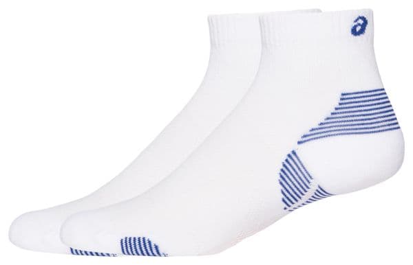 2 paar Asics Cushion Run Quarter Socks White/Blue