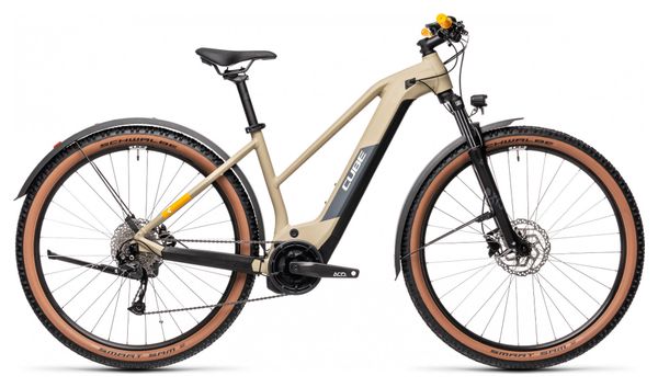 VTT Électrique Semi-Rigide Cube Reaction Hybrid Performance 625 Allroad Trapeze Shimano Alivio 9V 625 Wh 29'' Beige Desert 2021