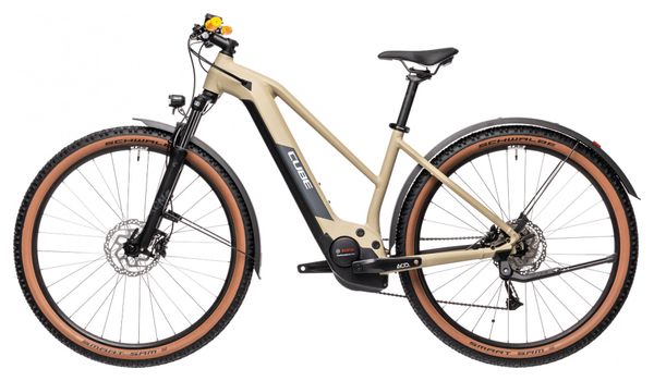 VTT Électrique Semi-Rigide Cube Reaction Hybrid Performance 625 Allroad Trapeze Shimano Alivio 9V 625 Wh 29'' Beige Desert 2021