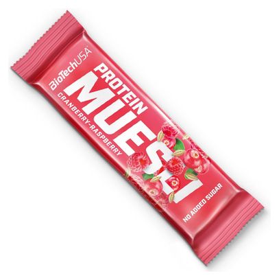 Boîte De Barres Protein Muesli (28x30g) - Biotech Usa - Canneberges Framboises - Barres Protéinées