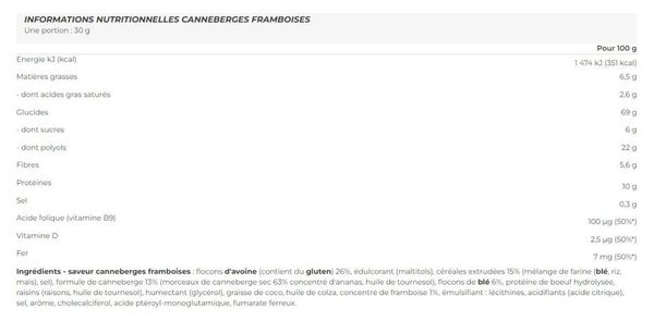Boîte De Barres Protein Muesli (28x30g) - Biotech Usa - Canneberges Framboises - Barres Protéinées