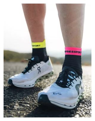 Compressport Pro Racing v4.0 Ultralight Run High Socks Black/Yellow/Pink