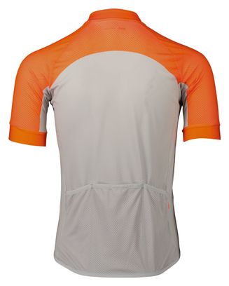 Maillot Manches Courtes Poc Essential Road Logo Gris/Orange