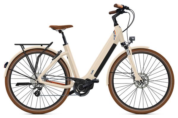 Bicicleta eléctrica urbana O2 Feel iSwan Edición Roland-Garros Univ Shimano Altus 8V 540 Wh 28'' Blanco Tiza