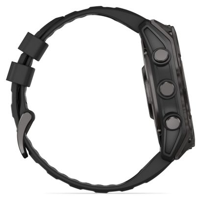 Montre GPS Garmin Fénix 8 AMOLED - 51 mm Sapphire Titane Carbon Gray DLC avec Bracelet en Silicone Noir Gris