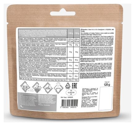 Comida liofilizada Decathlon Nutrition Risotto de Setas - 120g