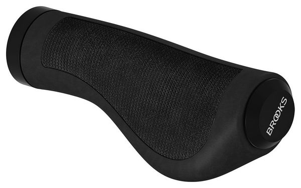 Pair of Brooks Rubber Ergonomic Grips 100/130mm Black